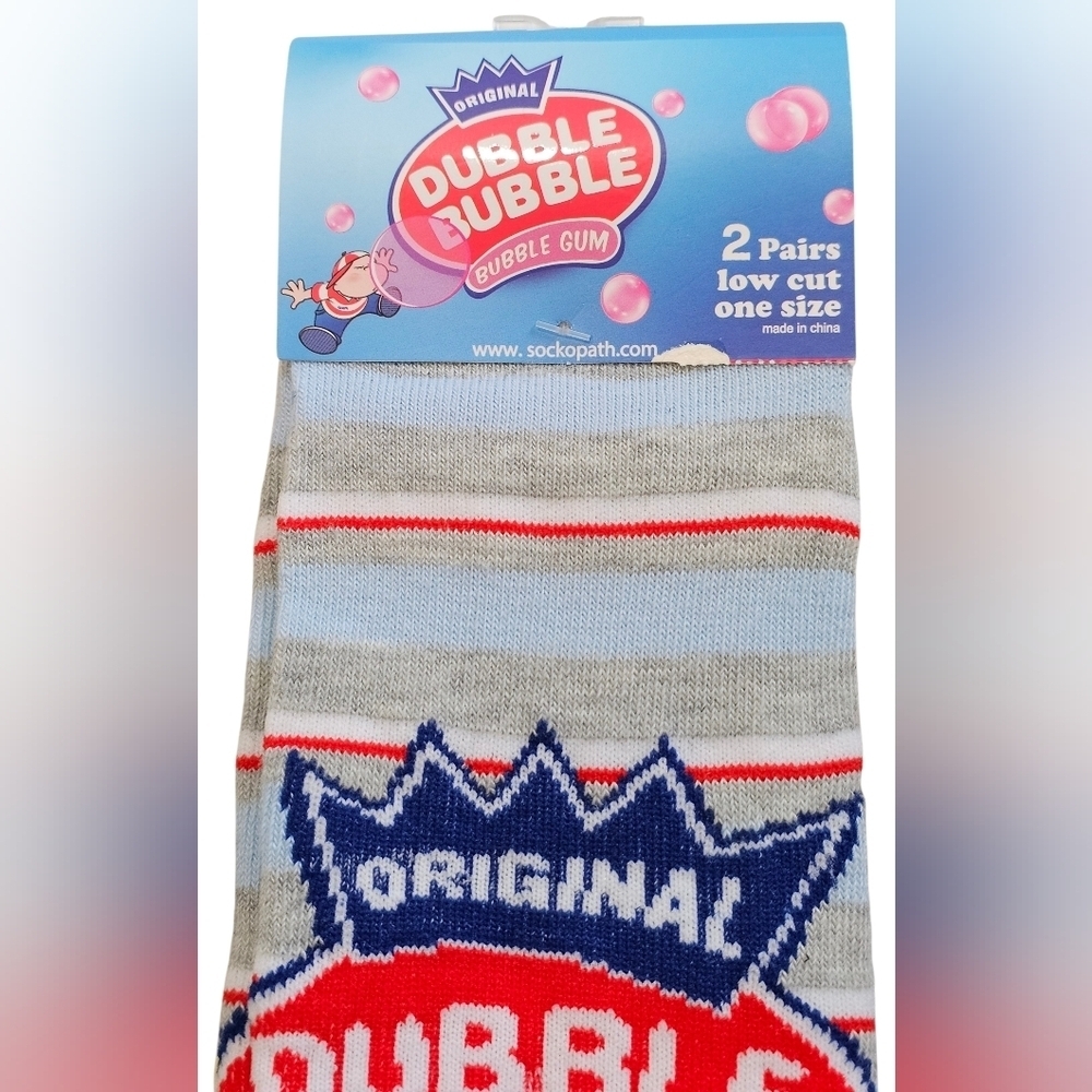 Double Bubble Bubble Gum 2 Pack Adult Low Cut Socks, One Size Fits Most. New! - Picture 2 of 3